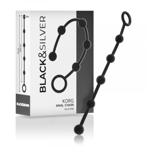 BLACK&SILVER - KORG ROSARIO ANAL INICIACION SILICONA 21 CM