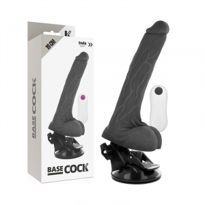 BASECOCK - VIBRADOR REALÍSTICO CONTROL REMOTO NEGRO 19 CM -O- 4 CM