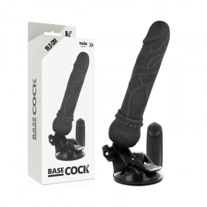 BASECOCK - VIBRADOR REALÍSTICO CONTROL REMOTO NEGRO 19.5 CM -O- 4 CM