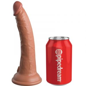 KING COCK - ÉLITE DILDO REALÍSTICO SILICONA 17.8 CM CARAMELO