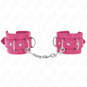 KINK - MUÑEQUERAS CON 3 ANILLAS EN D AJUSTABLE ROSA 17.5-25 CM X 6 CM
