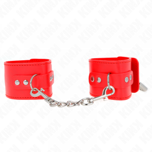 KINK - MUÑEQUERAS CON CIERRE CANDADO ROJO AJUSTABLE 16-23 CM X 5.5 CM