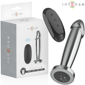 INTENSE - PLUG ANAL 10 VIBRACIONES METAL EN FORMA DE DILDO CON CONTROL REMOTO M