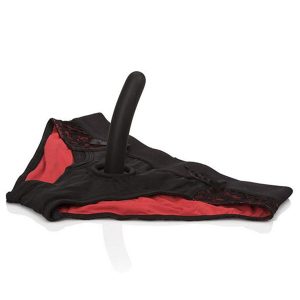 CALEXOTICS - SCANDAL SET DE BRAGUITAS ROJAS CON DILDO TALLA L/XL