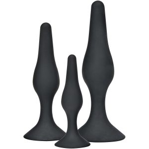 TOYJOY - ANAL PLAY CURVY COMPANIONS PLUG ANAL 3 PIEZAS NEGRO