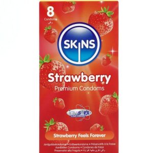 SKINS - PRESERVATIVOS PREMIUM SABOR FRESA PACK 8