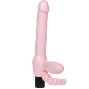 BAILE - ARNÉS SIN CUERDA TPR CON VIBRACIÓN Y ESTIMULACION ANAL 25.4 CM